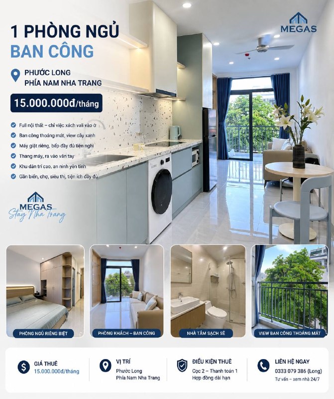 Căn hộ for Rent in Phuoc Long, South Nha Trang, Phuoc Long, Nha Trang, ₫15,000,000 / mo, photo